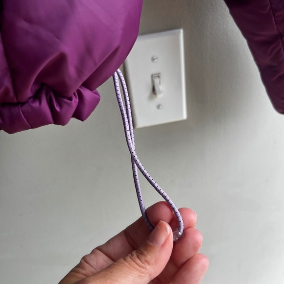 Women's L.L. Bean Reversible Purple Down Puffer Jacket Lightweight Coat Winter - Picture 4 of 11